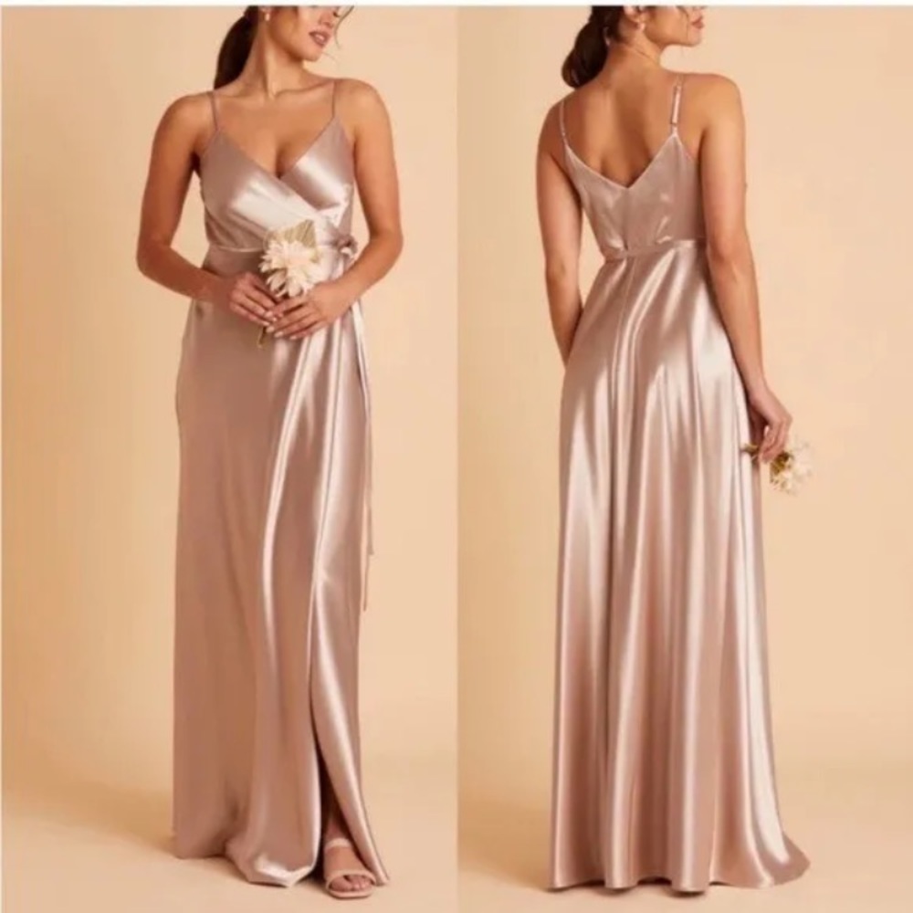 Birdy Grey Satin Maxi Dress in Champagne